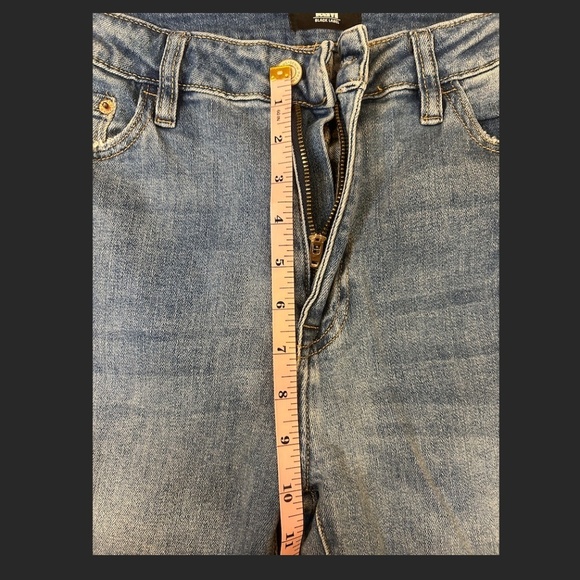 I&M Black Label Size 7 Women's Straight Leg Cropped Jeans Raw Hem Distressed - Picture 8 of 13